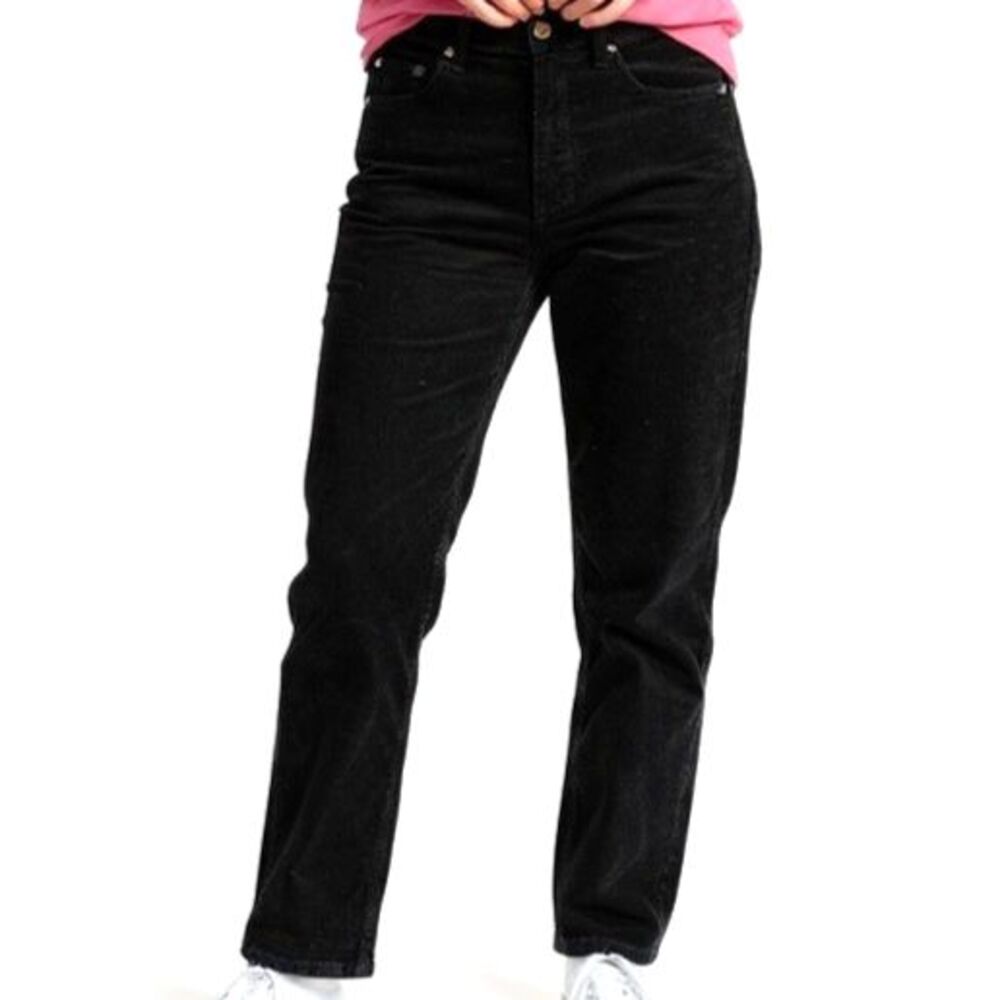 Citizens Of Humanity Jolene Straight Corduroy Pants Women 27 Black Button Fly